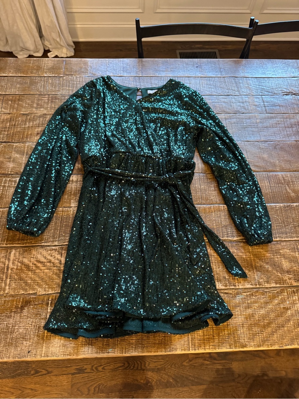GB girls Dark Green Sequin Party Dress